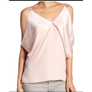 BAILEY 44 Light Pink Satin Draped Overlay Camisole Top Womens X Small